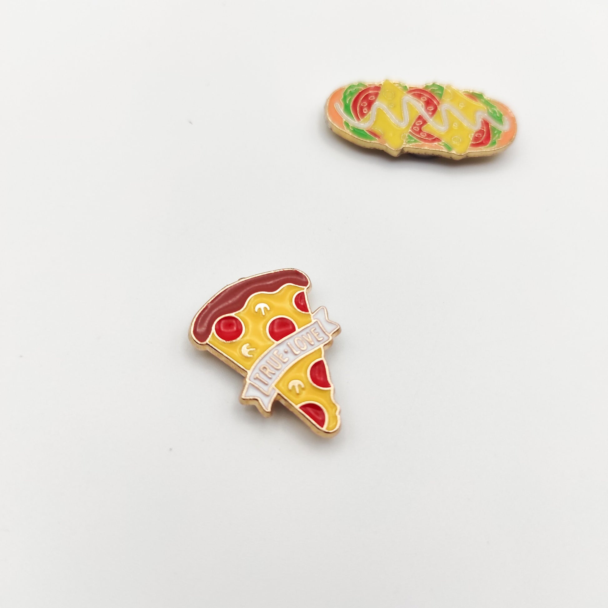 Pizza/Sandwich Enamel Needle Minders, Small Needle Minder for Embroidery, Cross Stitch, Needle work, Needle point tools