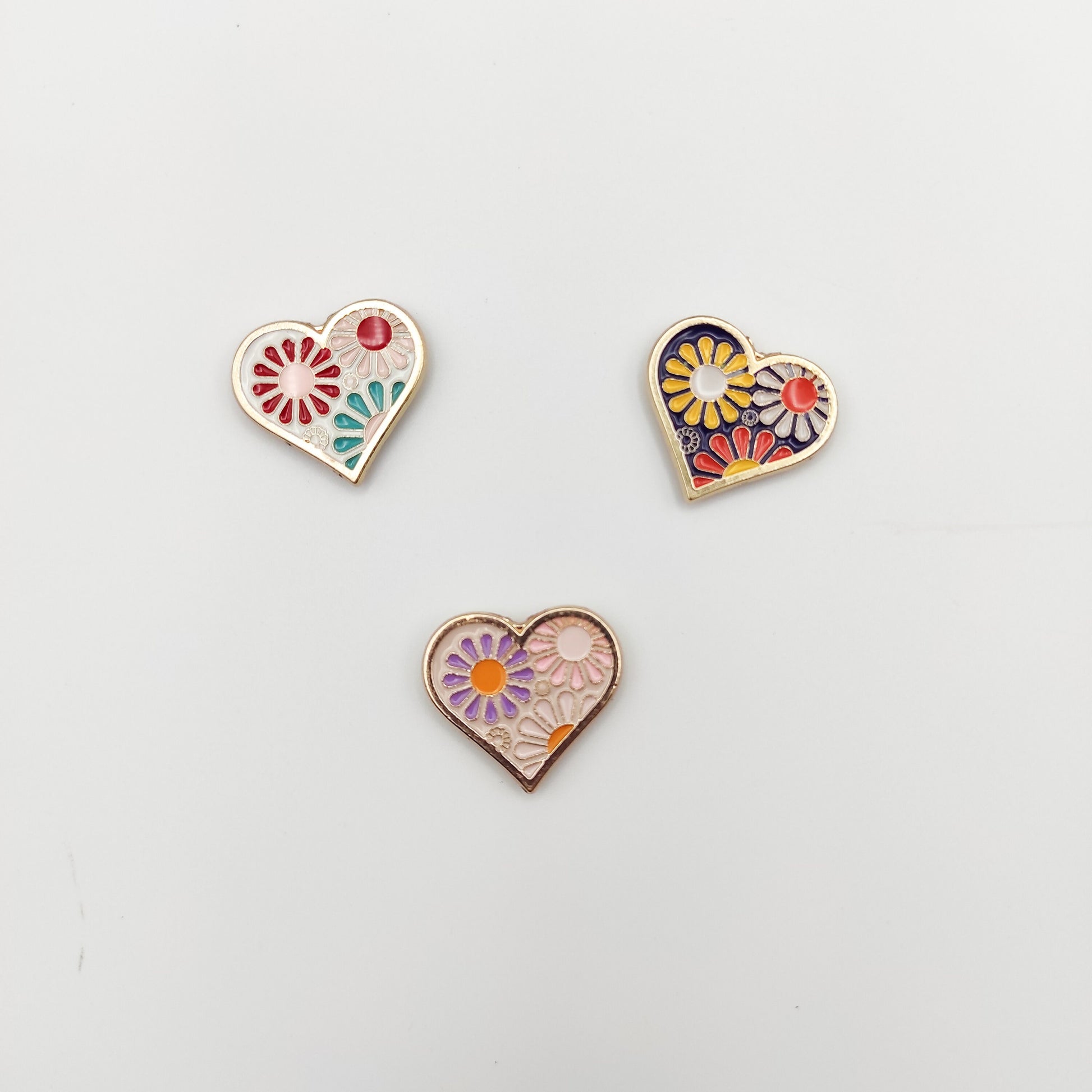 Heart enamel needle minders, Cute Needle Minder for Embroidery, Cross Stitch, Needle work, needlecraft projects and sewing.