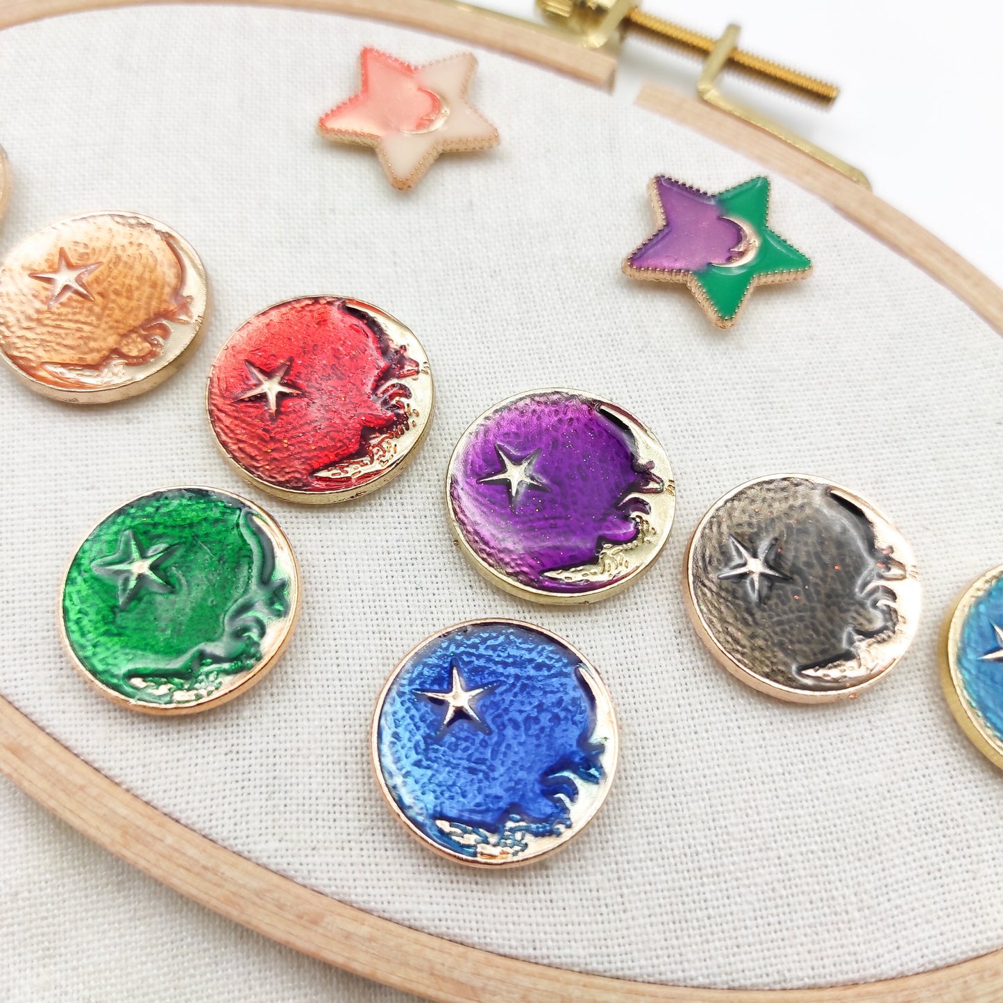 Star and Moon needle minders, Needle Minder for Embroidery, Cross Stitch, Needle work, Needle point tools