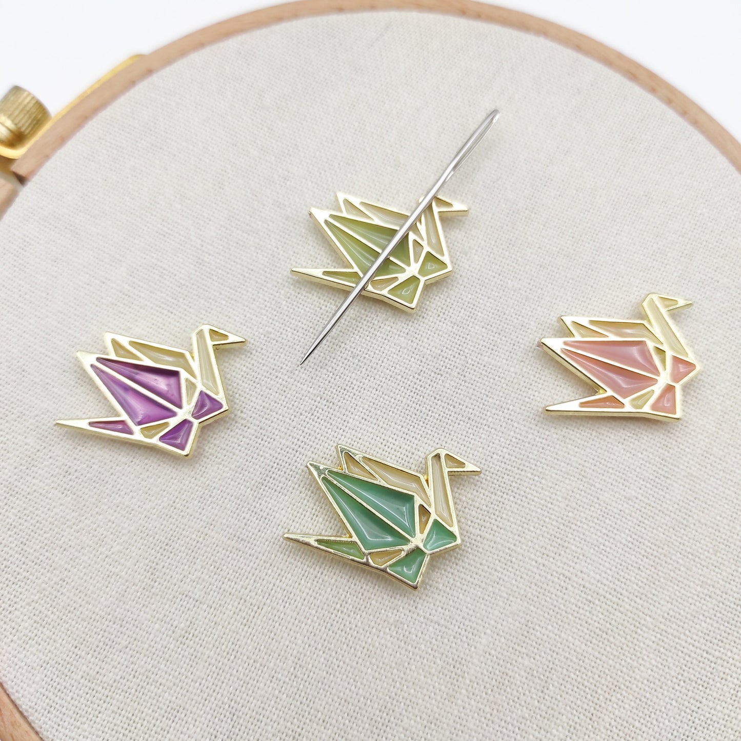 Paper Crane needle minders, Needle Minder for Embroidery, Cross Stitch, Needle work, Needle point tools