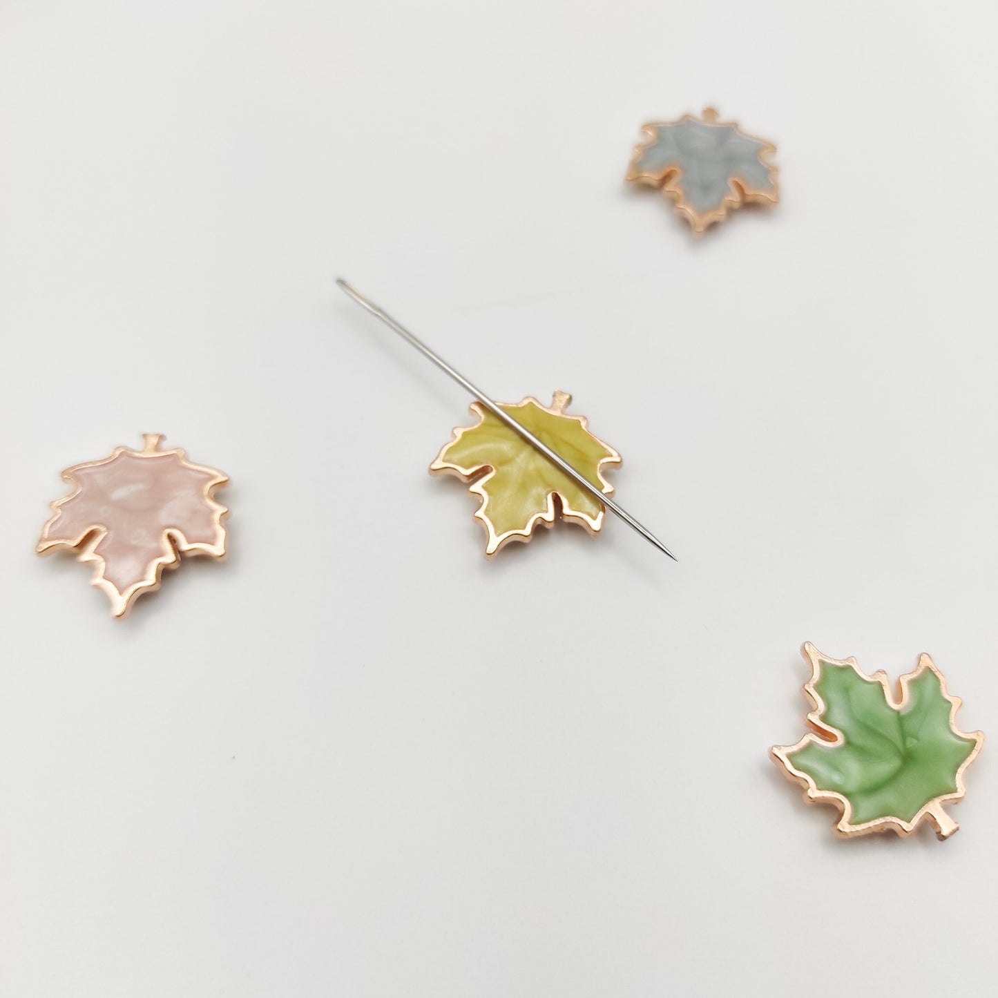 Maple Leaf enamel needle minders, Tiny Needle Minder for Embroidery, Cross Stitch, Needle work, Needle point tools