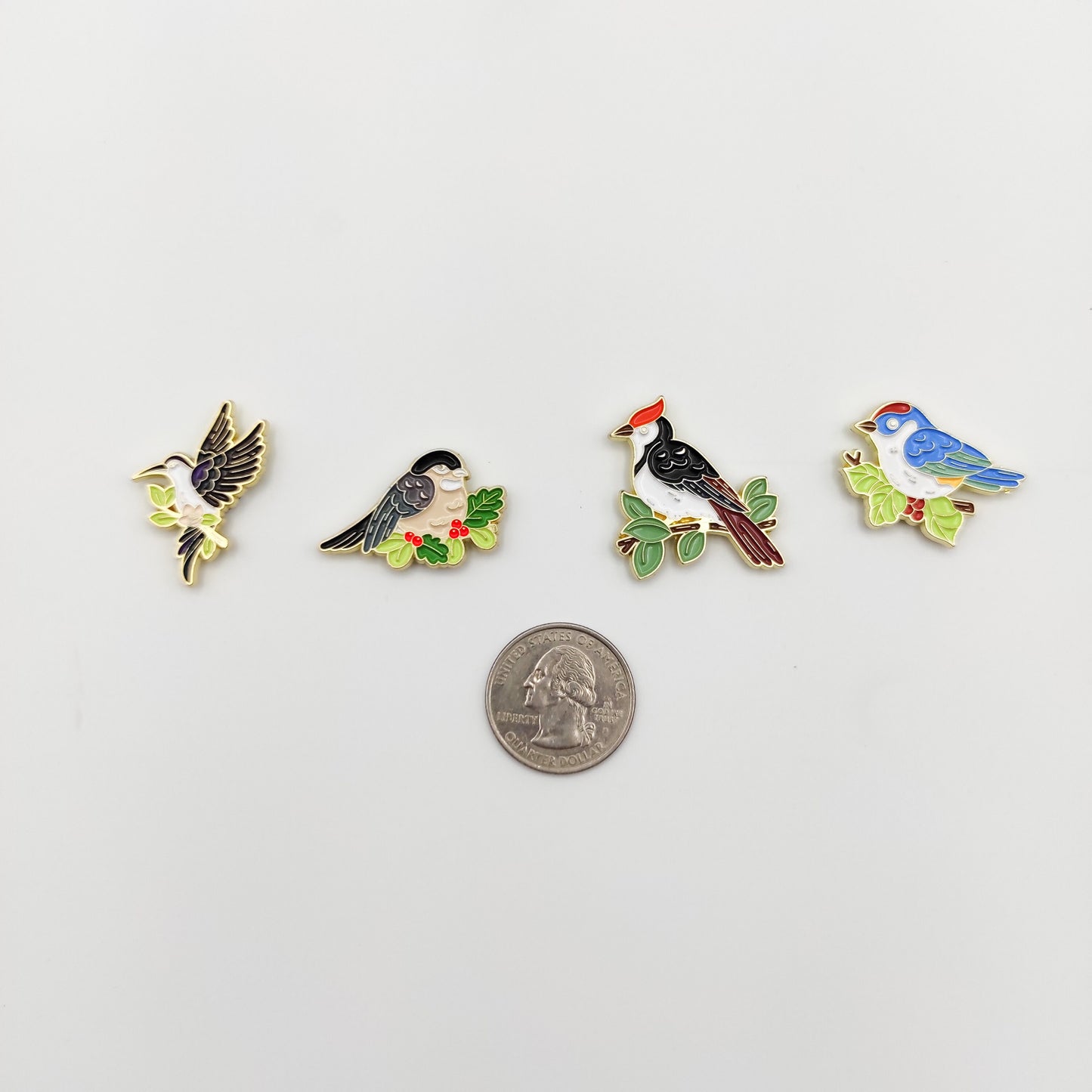 Birds enamel needle minders, Needle Minder for Embroidery, Cross Stitch, Needle work, needlecraft projects and sewing.