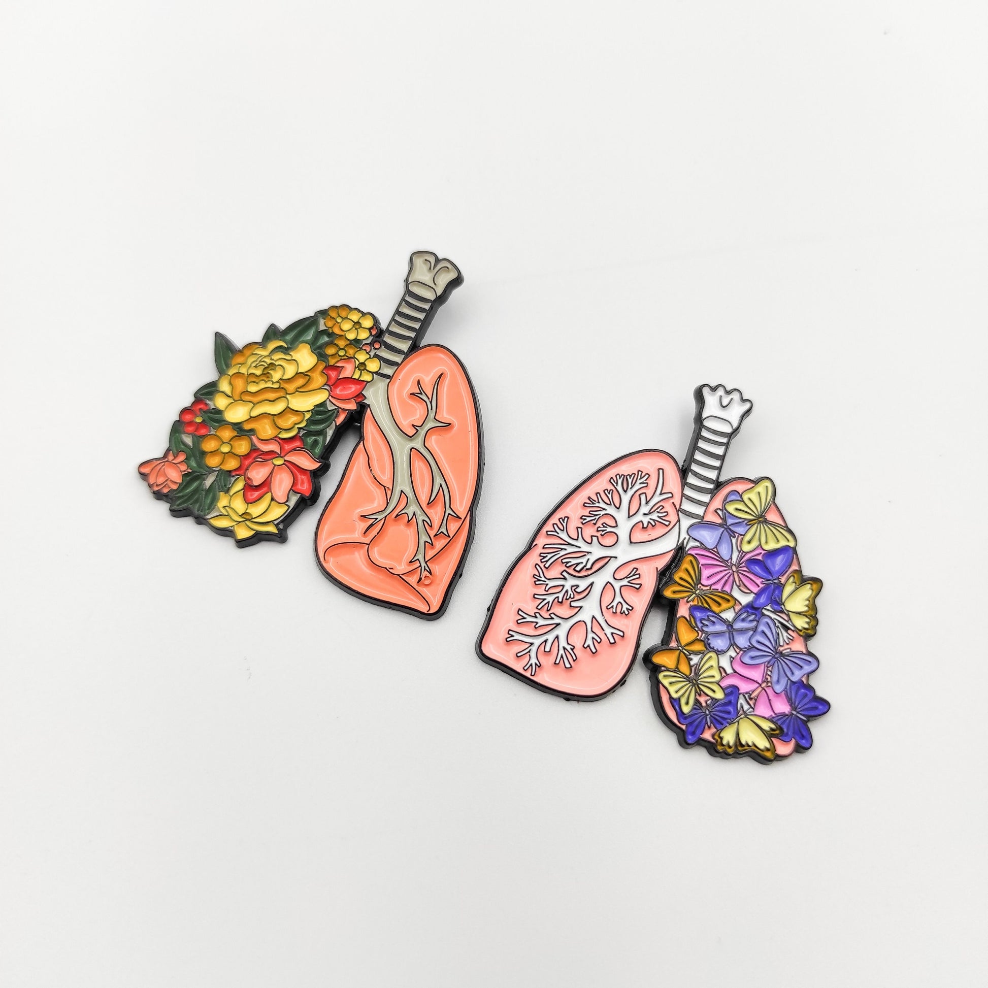 Floral Organ enamel needle minders, Needle Minder for Embroidery, Cross Stitch, Needle work, needlecraft projects and sewing.