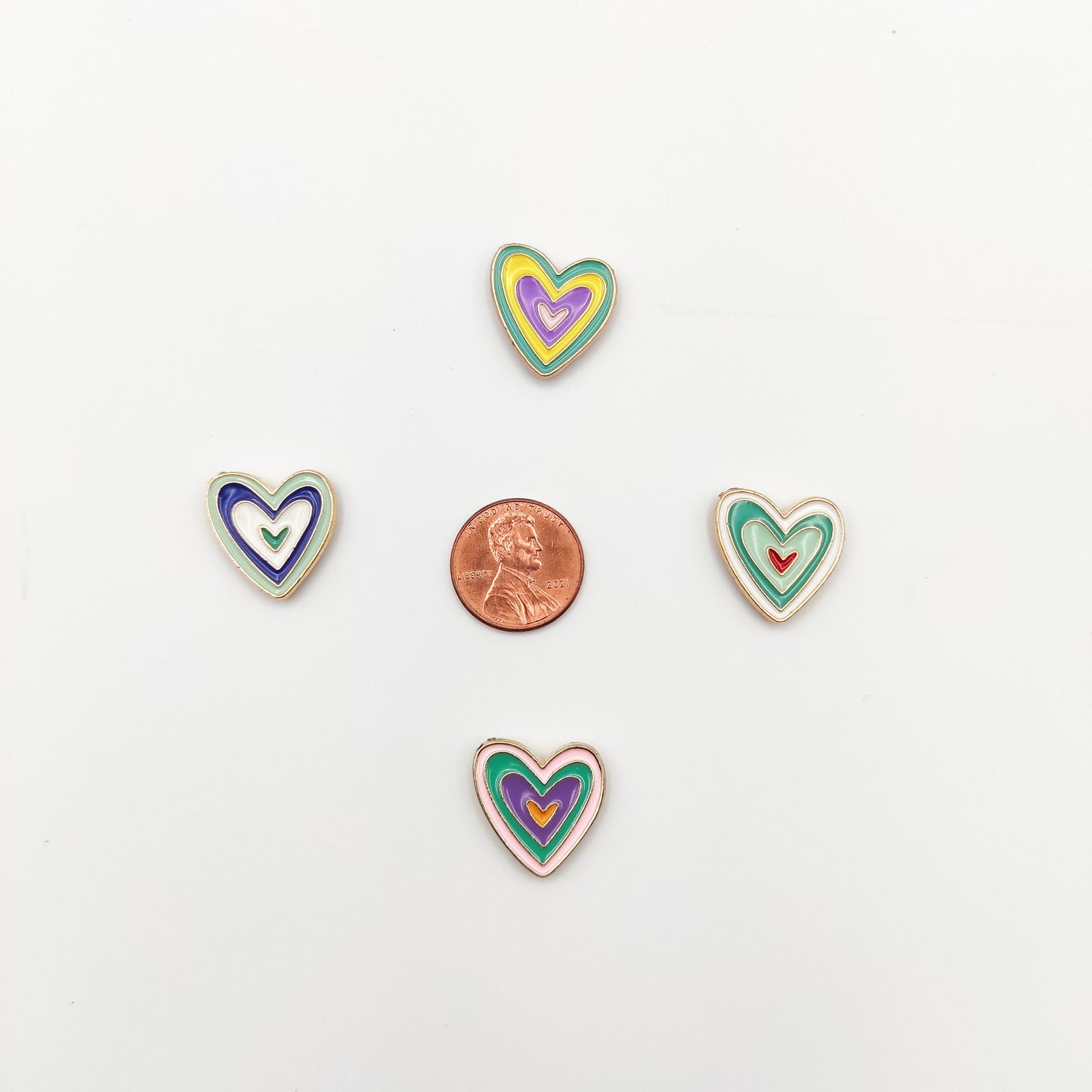 Heart enamel needle minders, Cute Needle Minder for Embroidery, Cross Stitch, Needle work, needlecraft projects and sewing.