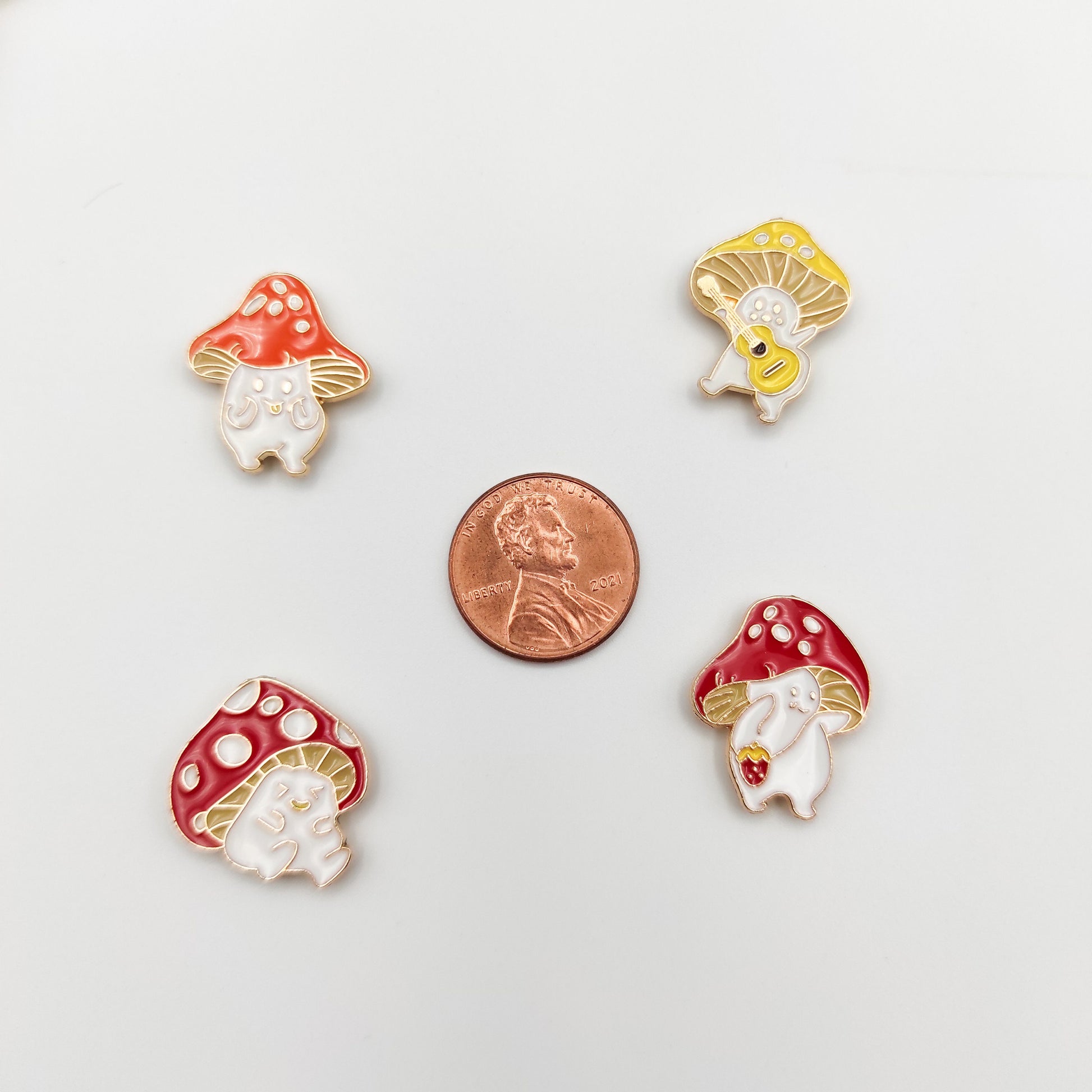 Cute Mushroom Enamel needle minders, Small Needle Minder for Embroidery, Cross Stitch, Needle work, Needle point tools