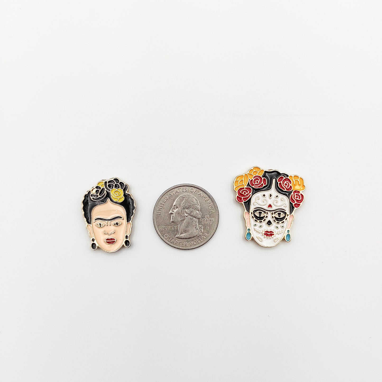 Feminist Frida Enamel Needle Minder, Needle Threader for Embroidery/ Cross Stitch/Needle work/Needlecraft/Sewing.