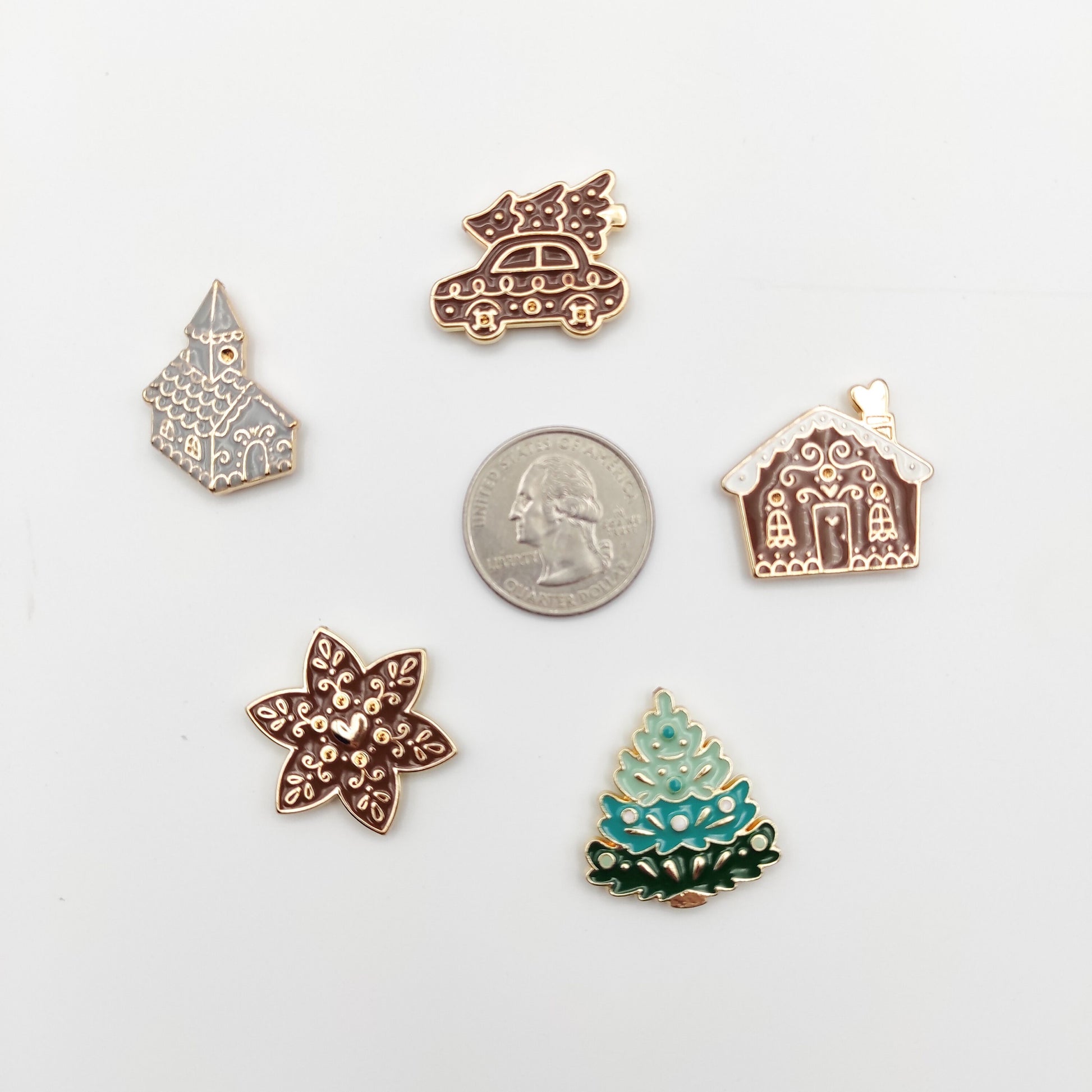 Christmas Enamel Needle Minder, Needle Threader for Embroidery/ Cross Stitch/Needle work/Needlecraft/Sewing.