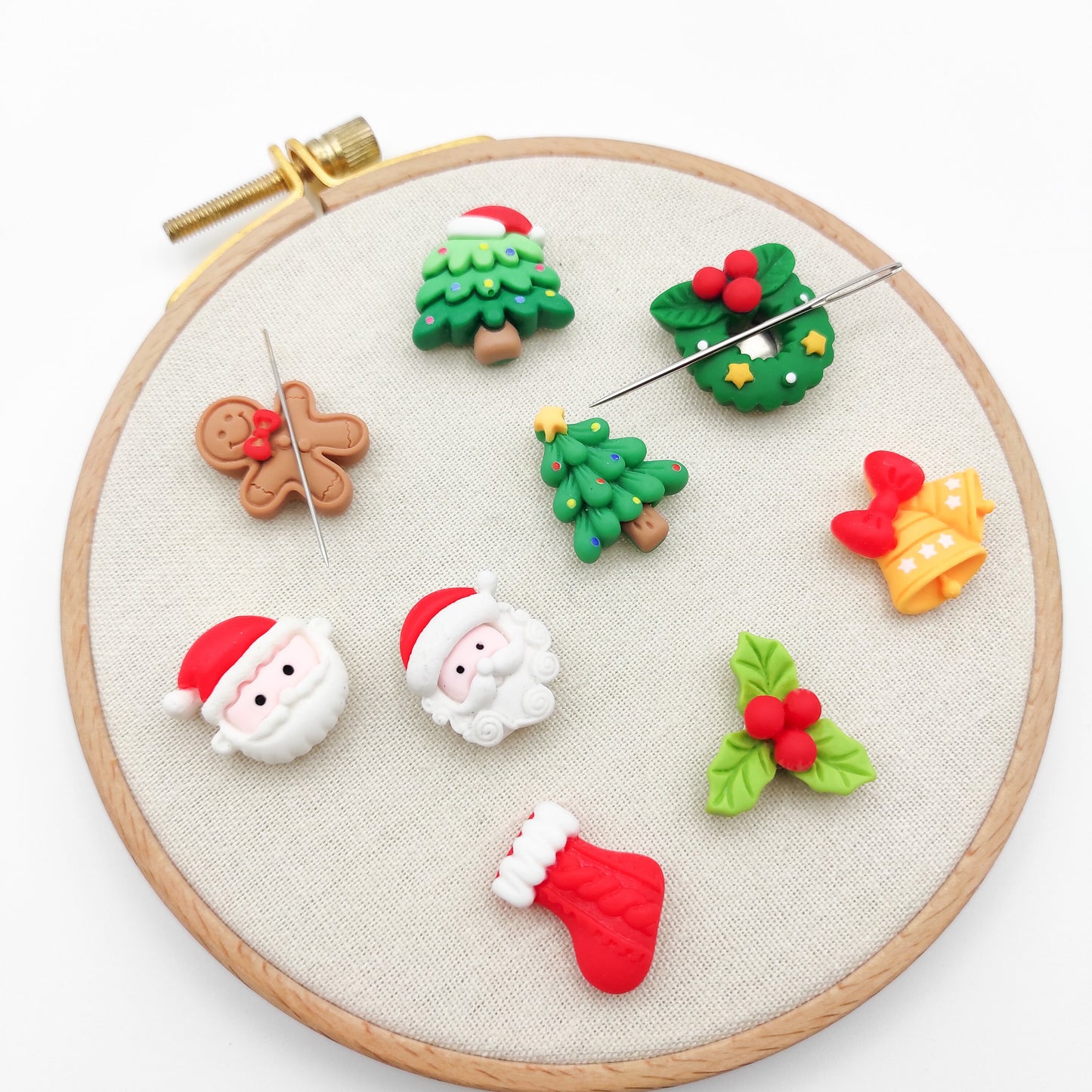 Christmas needle minder collection, Holiday needle minder, Small Needle Minder for Embroidery, Cross Stitch, Needle work, Needle point tools