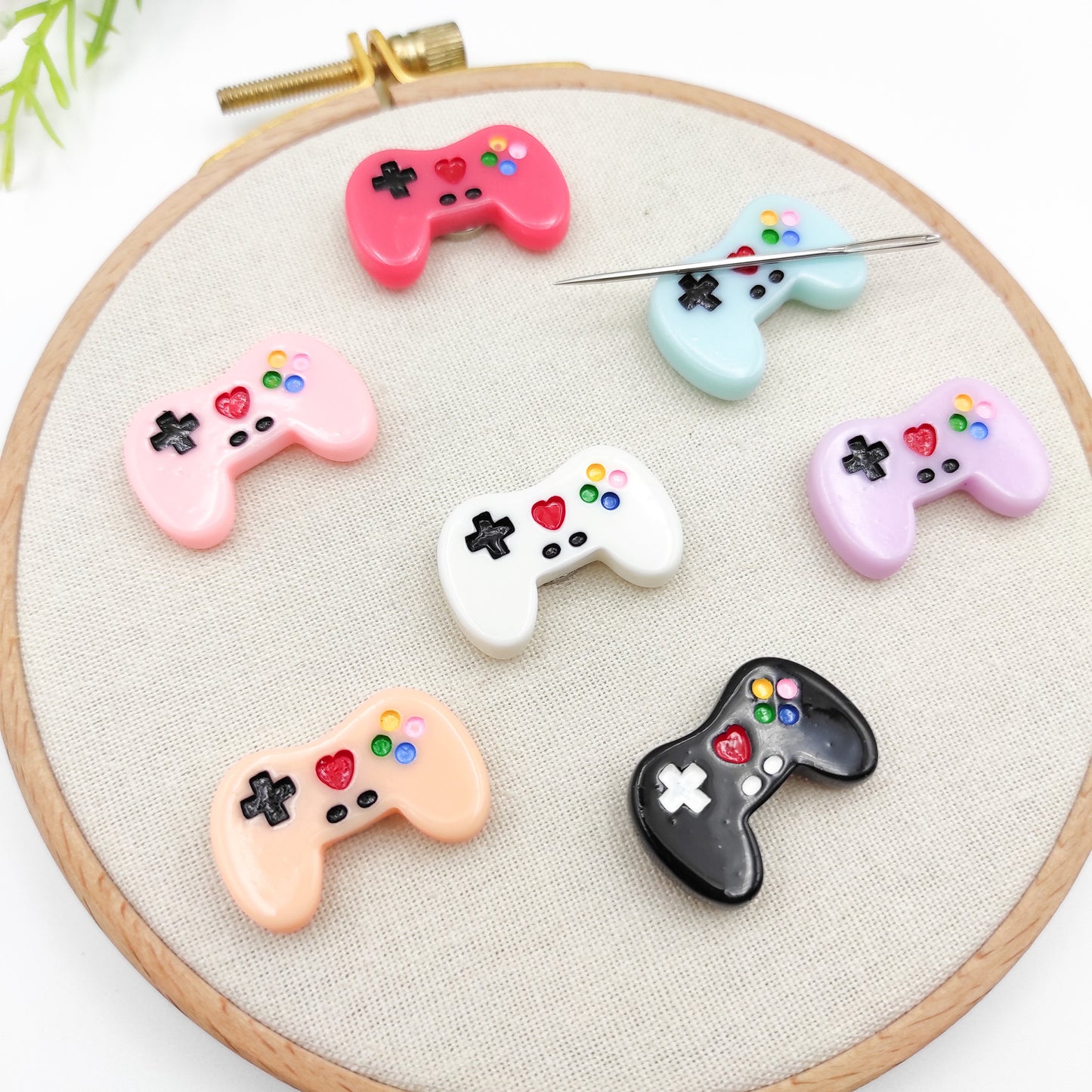 Gamepad Resin needle minders, Needle Minder for Embroidery, Cross Stitch, Needle work, needlecraft projects and sewing.