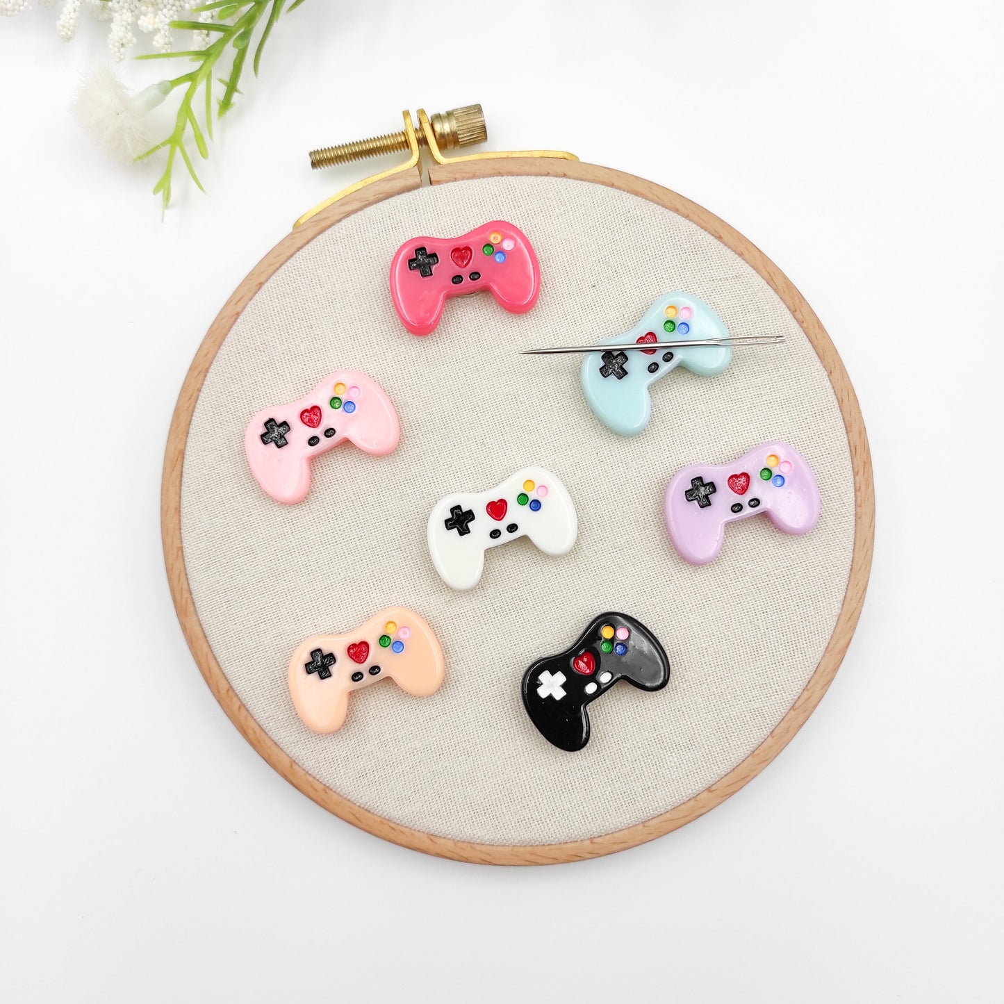 Gamepad Resin needle minders, Needle Minder for Embroidery, Cross Stitch, Needle work, needlecraft projects and sewing.