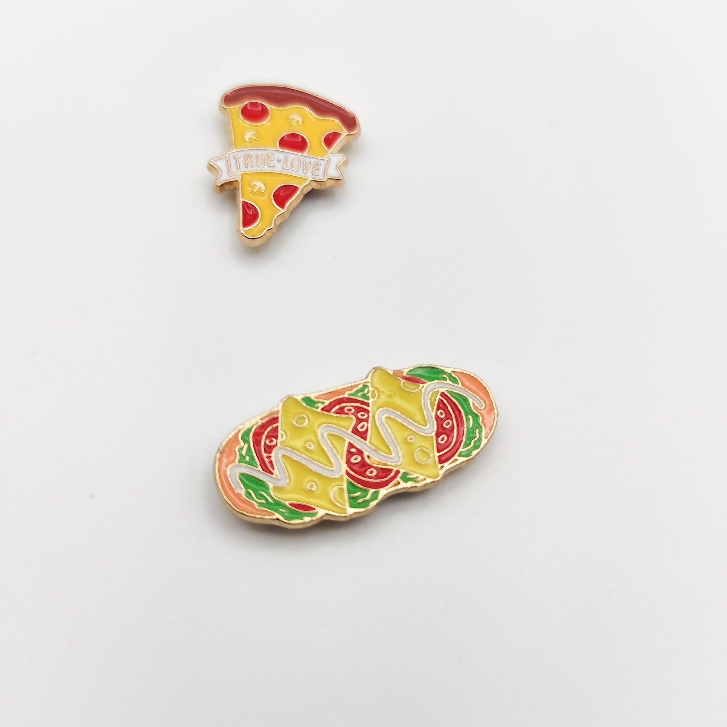 Pizza/Sandwich Enamel Needle Minders, Small Needle Minder for Embroidery, Cross Stitch, Needle work, Needle point tools