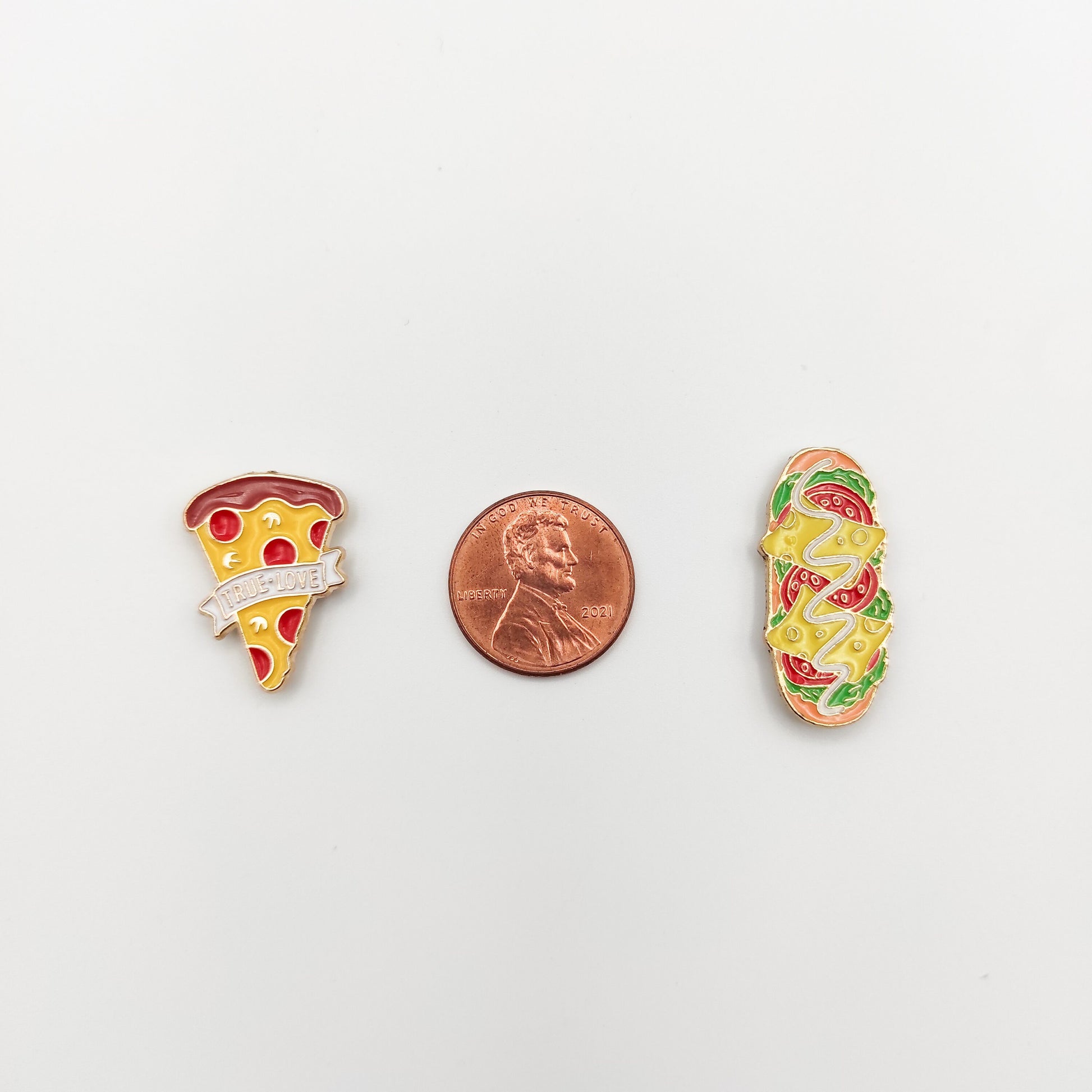 Pizza/Sandwich Enamel Needle Minders, Small Needle Minder for Embroidery, Cross Stitch, Needle work, Needle point tools