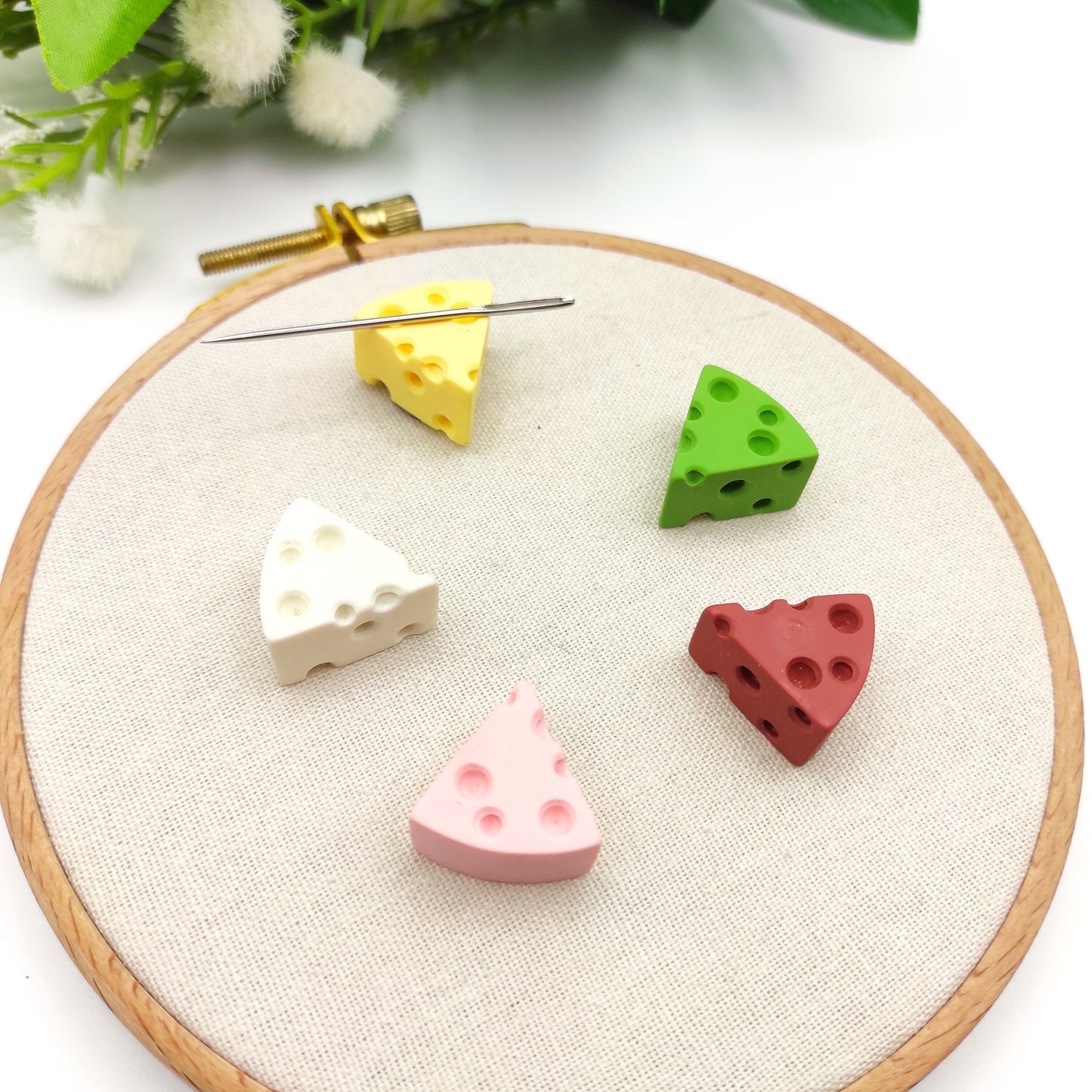 Cheese Resin needle minders, Cute Needle Minders for Embroidery, Cross Stitch, Needlework, Needlepoint tools, Needle Keeper