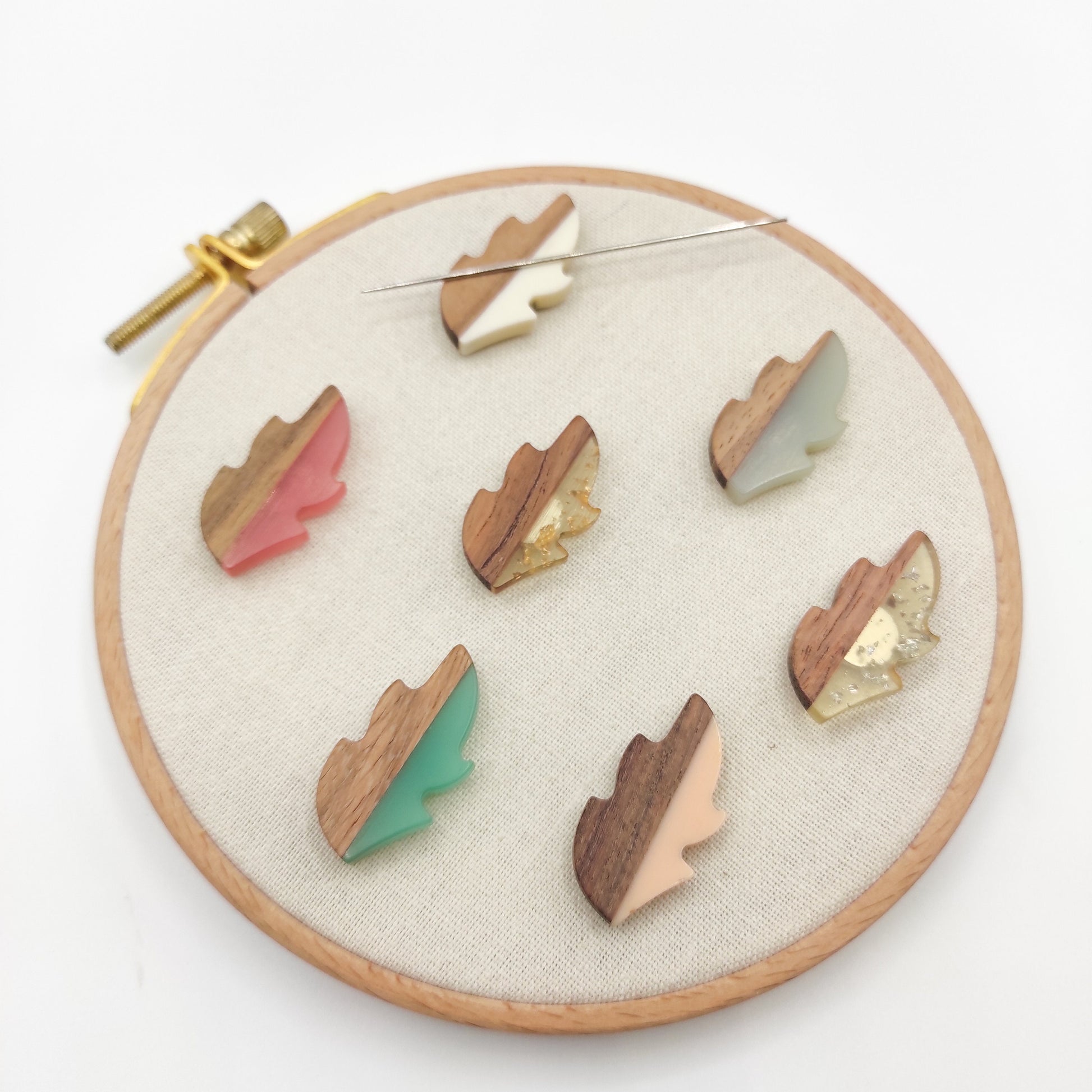 Wood and Resin needle minders, Needle Minder for Embroidery, Cross Stitch, Needle work, Needle point tools