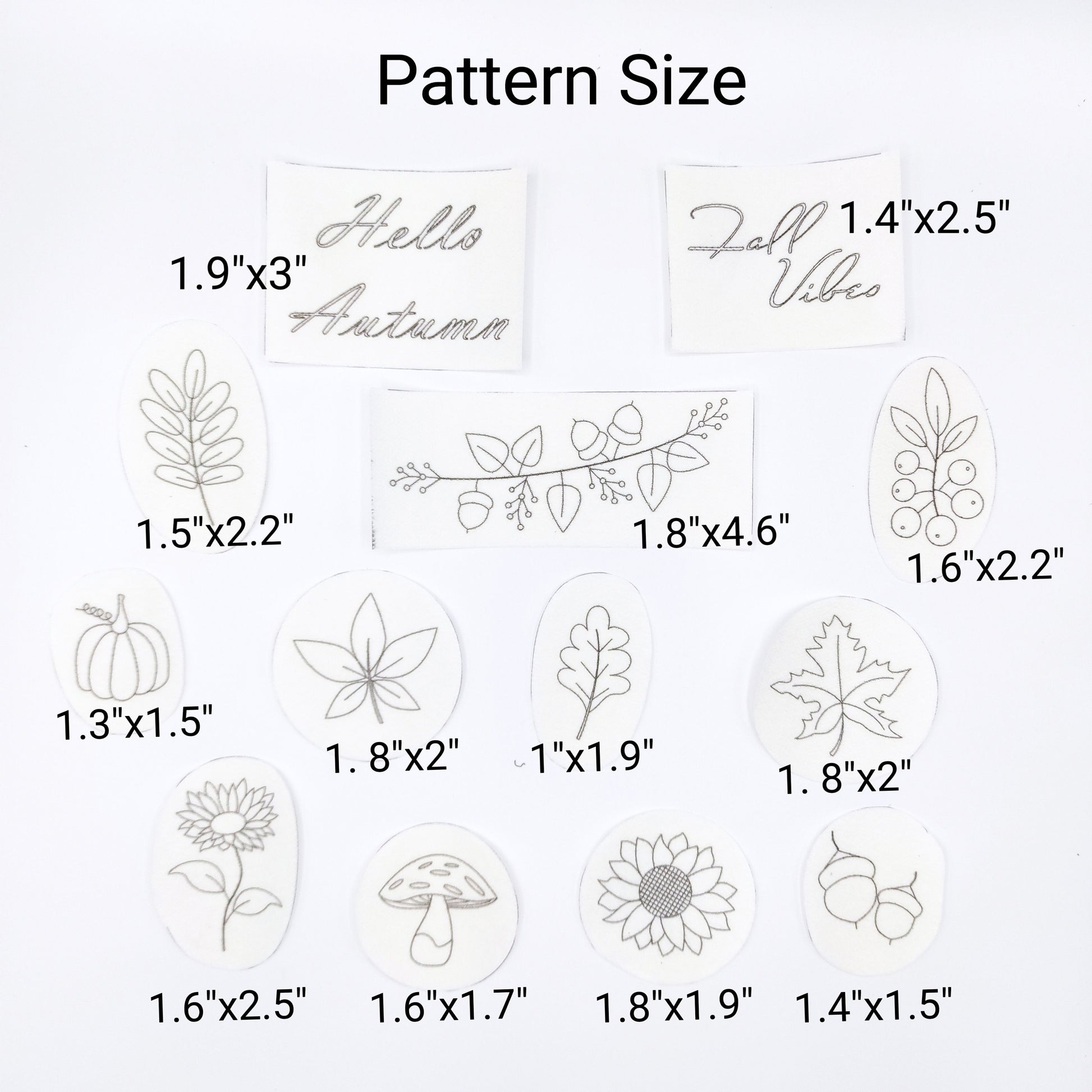 Fall Stick & Stitch embroidery patterns, DIY embroidery floral patterns for clothes/bags/kitchen towel/pillowcase/hoop art