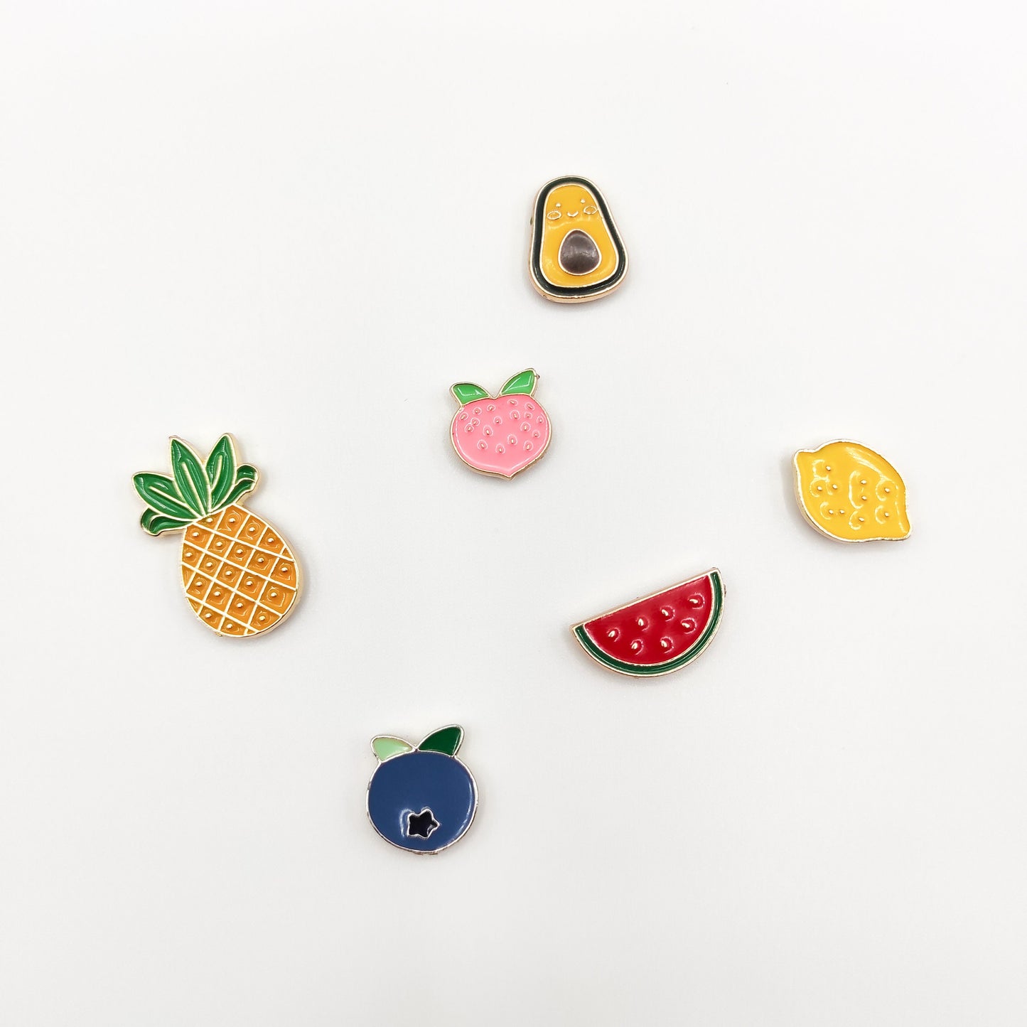 Fruit Small Enamel needle minders, Peach/Watermelon/Blueberry/Lemon/Avocado/Pineapple Needle Minder for Embroidery/Cross Stitch/Needle work