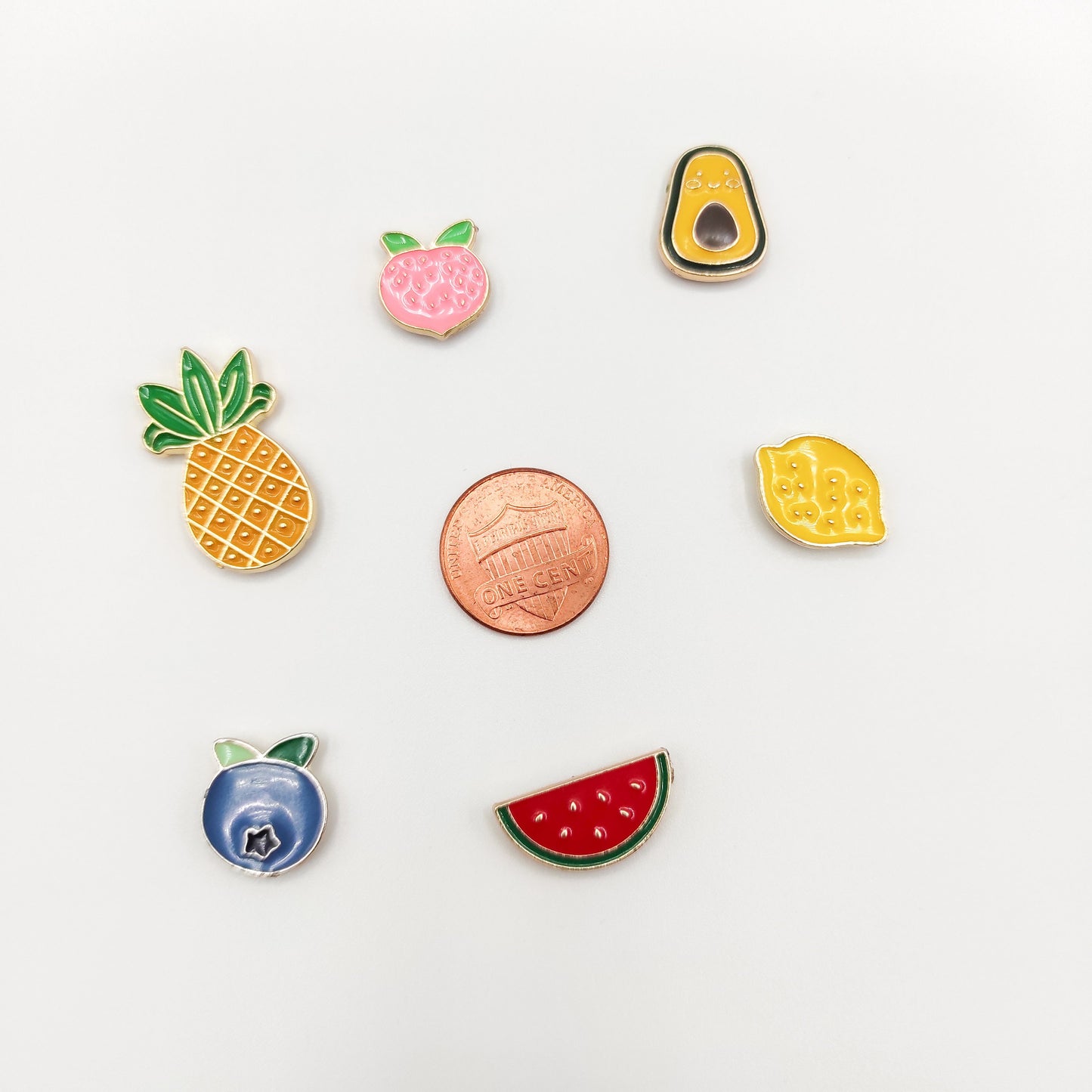 Fruit Small Enamel needle minders, Peach/Watermelon/Blueberry/Lemon/Avocado/Pineapple Needle Minder for Embroidery/Cross Stitch/Needle work