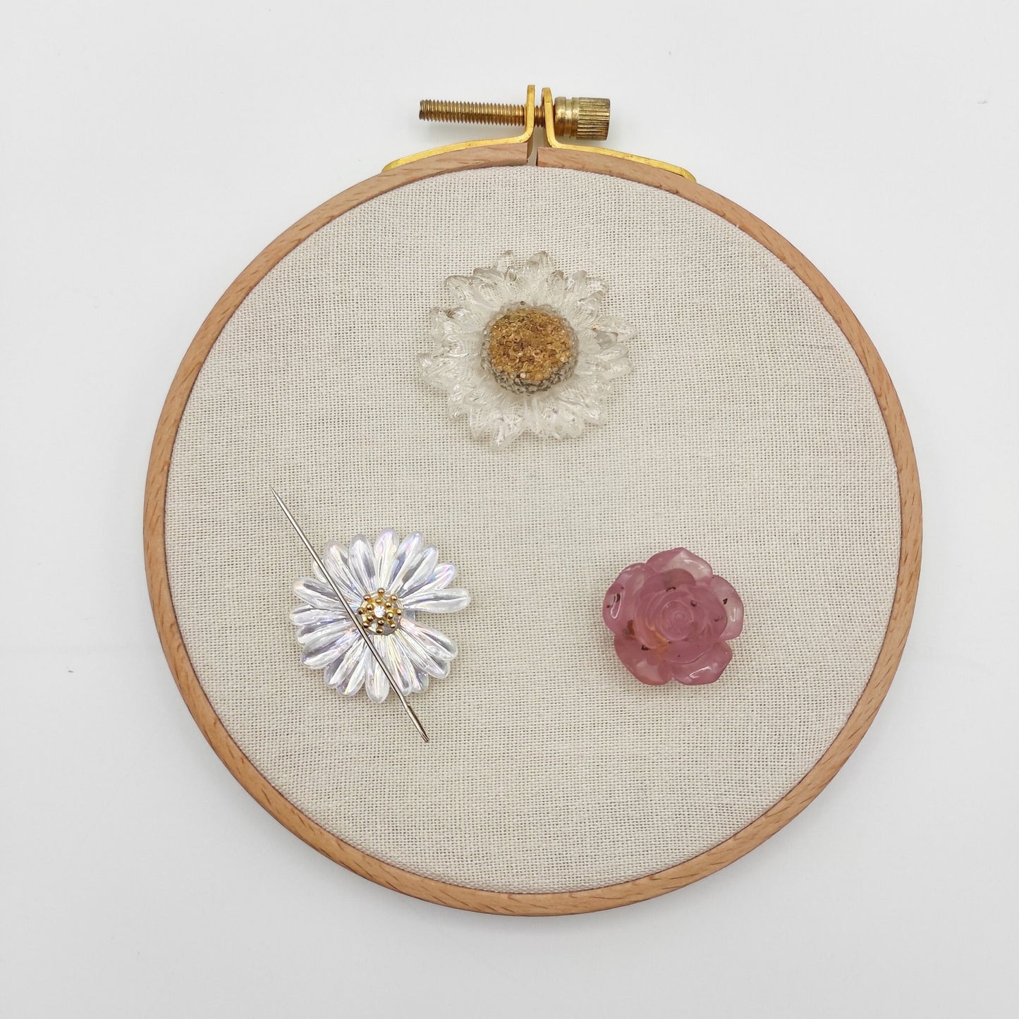 Floral needle minders, Needle Minder for Embroidery, Cross Stitch, Needle work, Needle point tools