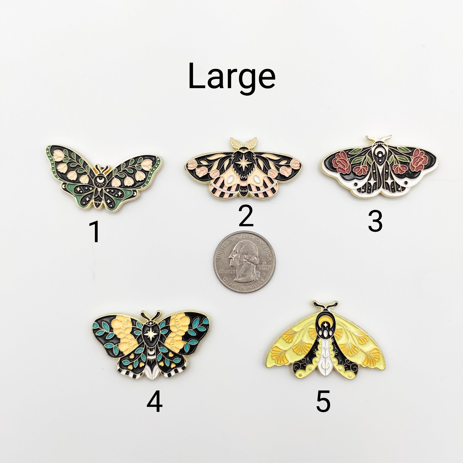 Floral Butterfly enamel needle minders, Needle Minder for Embroidery, Cross Stitch, Needle work, needlecraft projects and sewing.