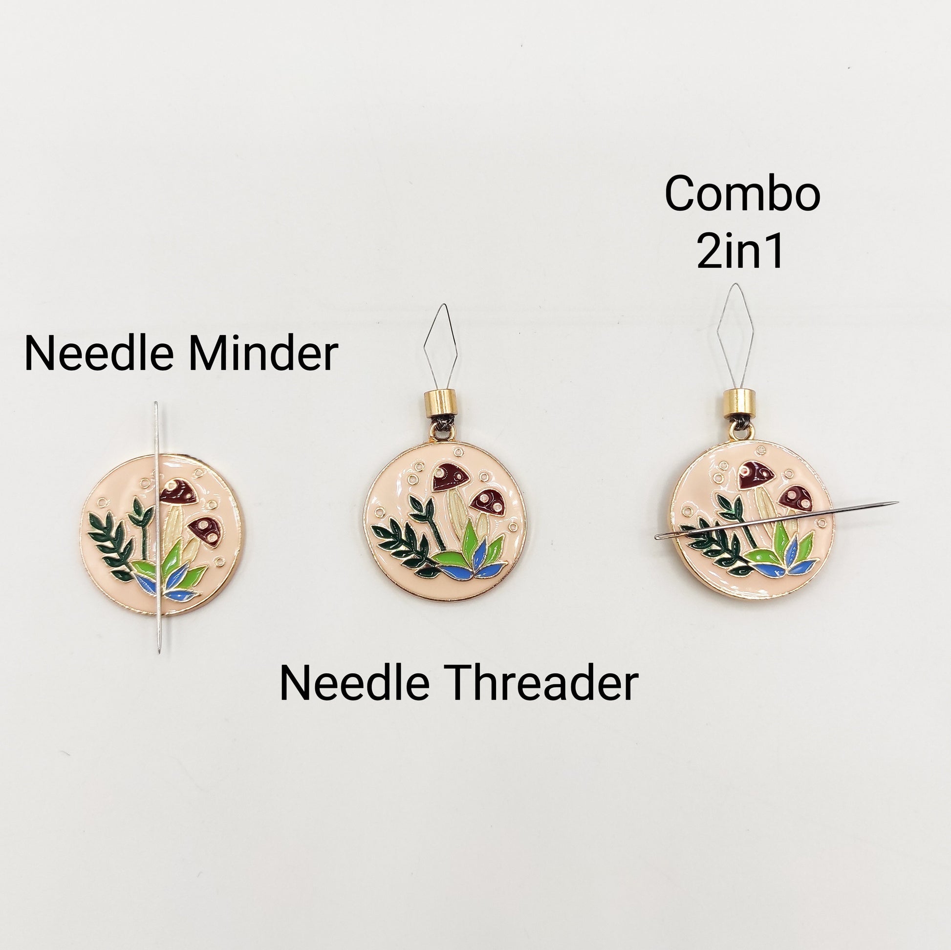 Bouquet Enamel Needle Minder, Floral Needle Minder/ Threader for Embroidery/ Cross Stitch/Needle work/Needlecraft/Sewing.