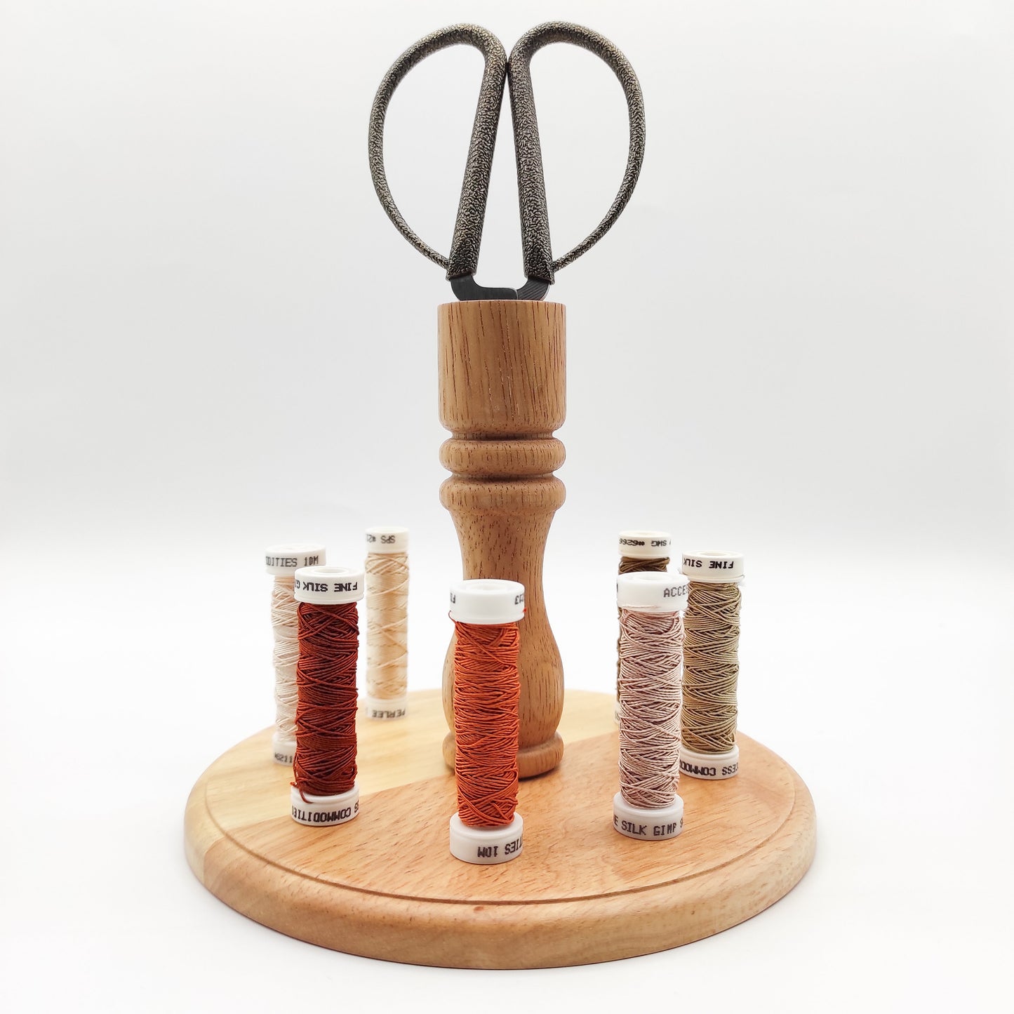 Beechwood Embroidery Floss Bobbin Rack - Thread Organizer for Crafting Projects